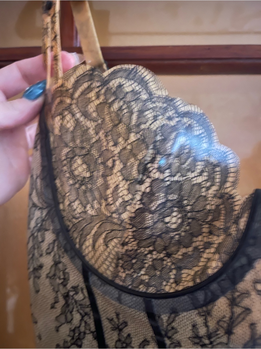 Atsuko Kudo Like New Restricted Scallop Cup Latex Lace Mini Dress — image 3 of 6